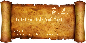 Pieldner Lénárd névjegykártya